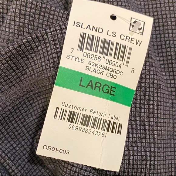 Tasso Elba NWT Performance Long Sleeve Shirt Gray UPF Moisture Wicking Mens Lg - Picture 7 of 9